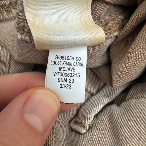 GAP Khaki Cargo Mojave Wide Leg Pants Womens 12 Brown High Rise Garment Dyed - Picture 10 of 16